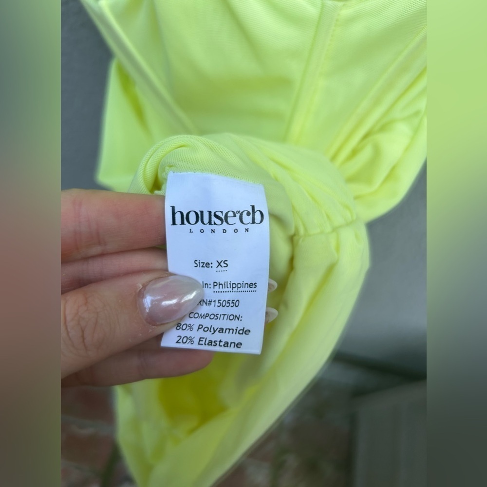 House of CB Clementine Mini Dress in Lime - Picture 12 of 14